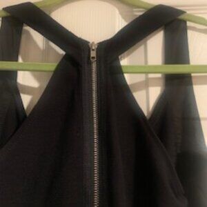 Black Bodycon Dress with Rear Gold Zipper